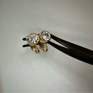 Dior Gold Stud Clip On Earrings